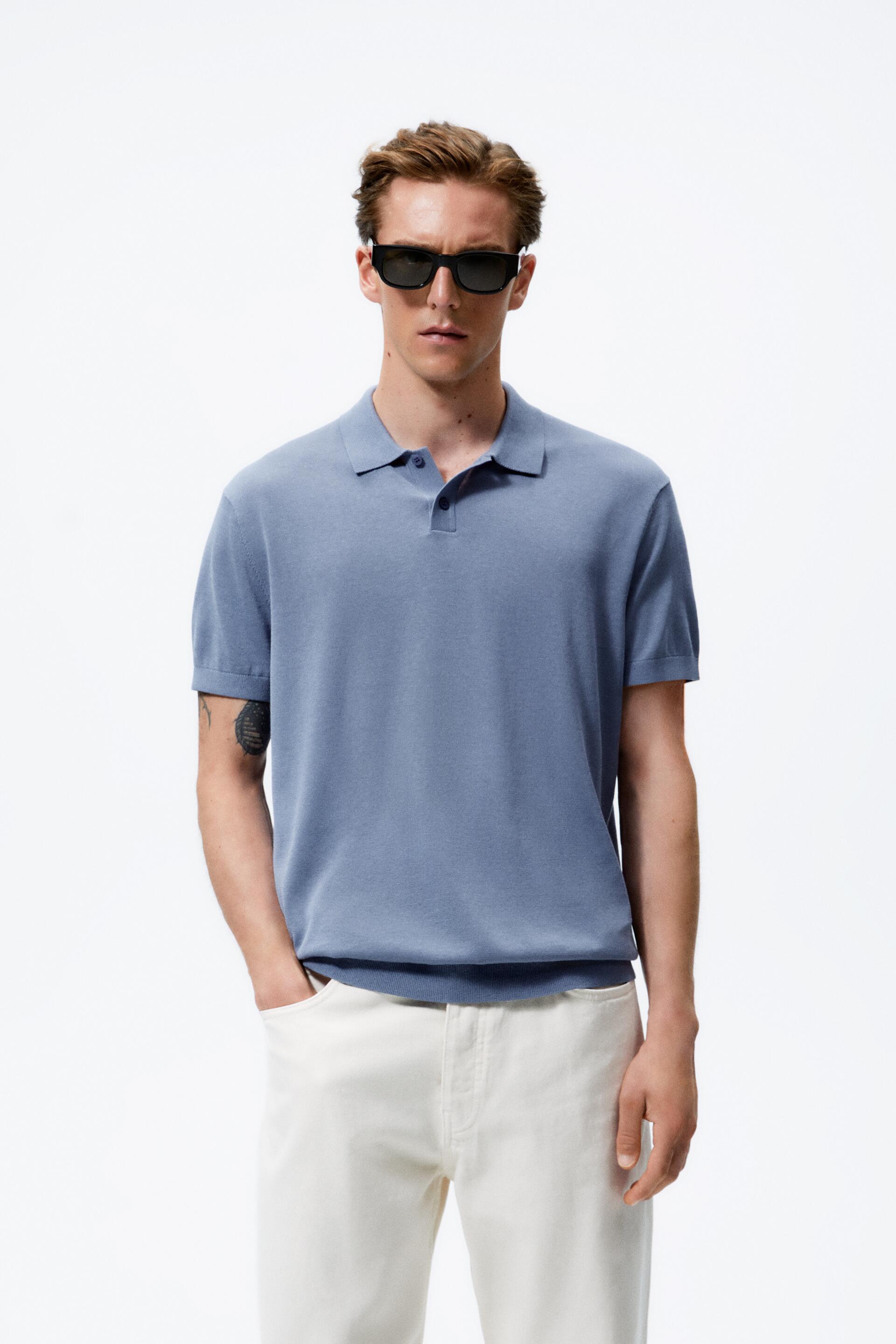 

Футболка мужская ZARA 00077404 голубая L, 00077404