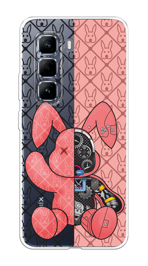 

Чехол на Infinix Hot 50 Pro "Киборг-заяц розовый", Розовый;прозрачный;черный, 3106950-1