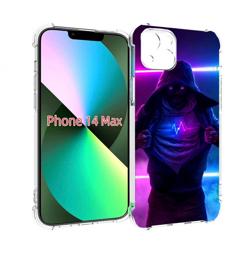 

Чехол MyPads парень в капюшоне неоновый для iPhone 14 Plus (6.7), Прозрачный, Tocco
