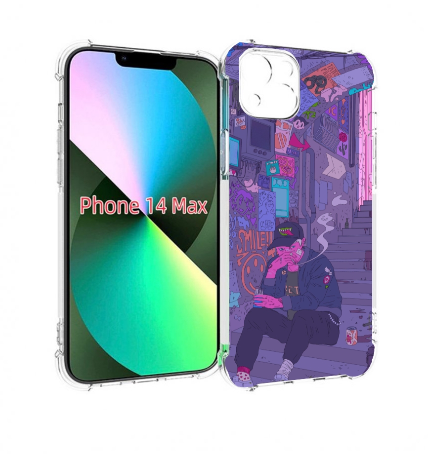 

Чехол MyPads парень в подъезде мультик для iPhone 14 Plus (6.7), Прозрачный, Tocco