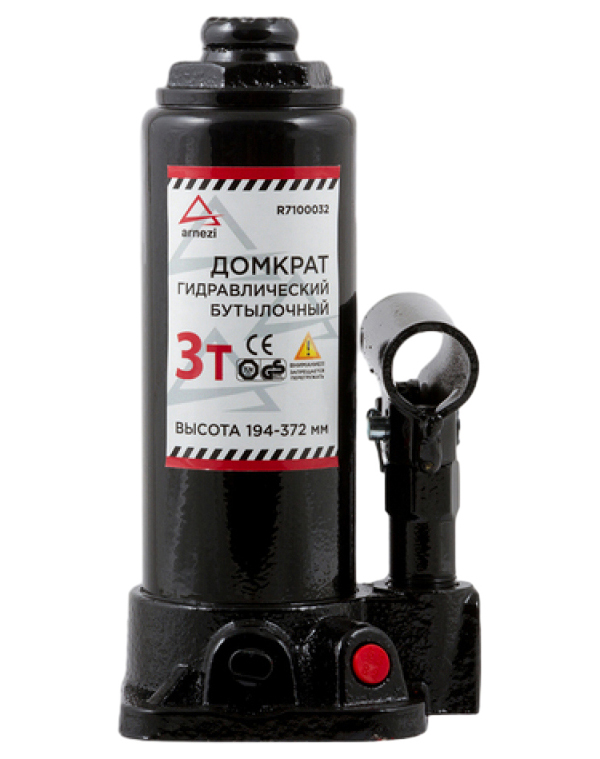 Домкрат гидравлический бутылочный 3 т. 194-372 мм. кейс ARNEZI R7100032