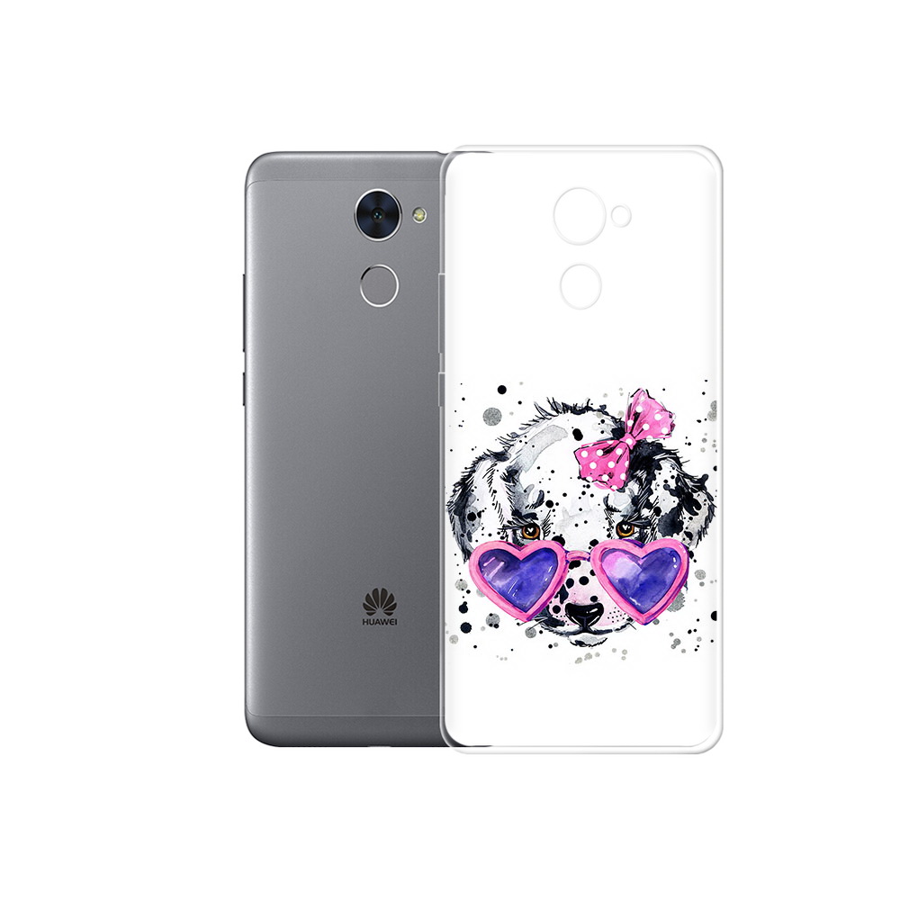 

Чехол MyPads Tocco для Huawei Enjoy 7 Plus долматинец в очках (PT74186.70.337), Прозрачный, Tocco