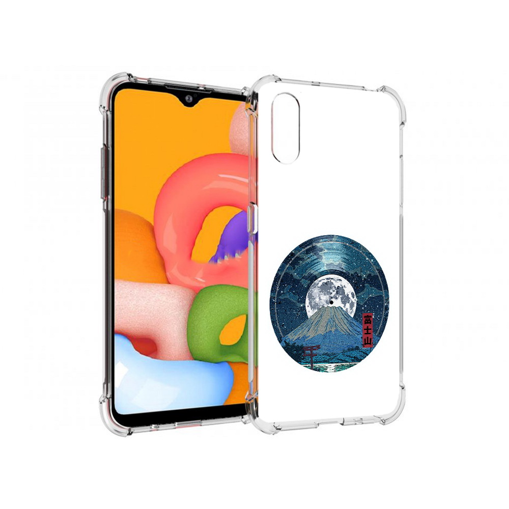 

Чехол MyPads Tocco для Samsung Galaxy A01 нарисованная виниловая гора с луной, Прозрачный, Tocco