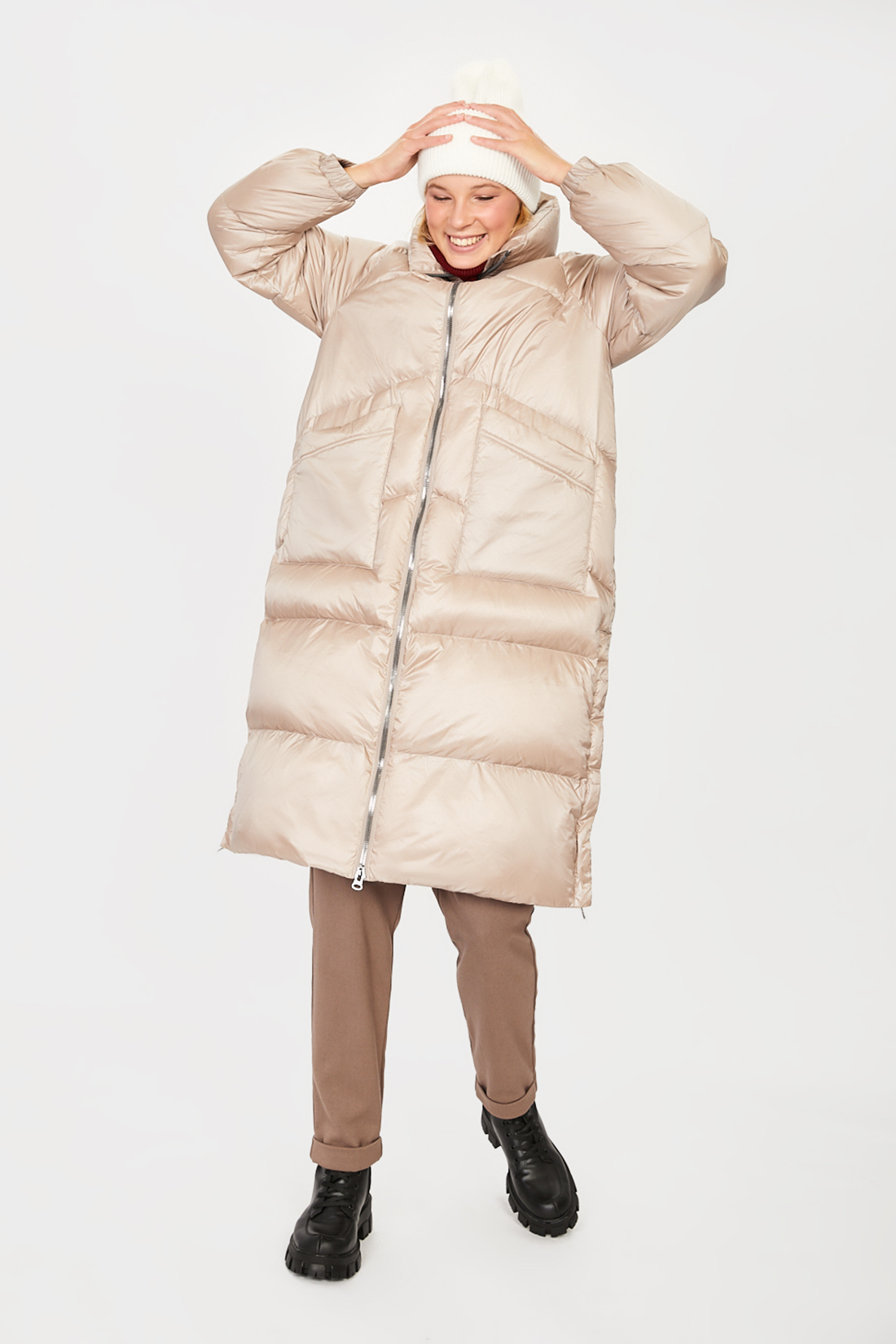 

Пуховик женский Baon B001549 бежевый XXL, B001549