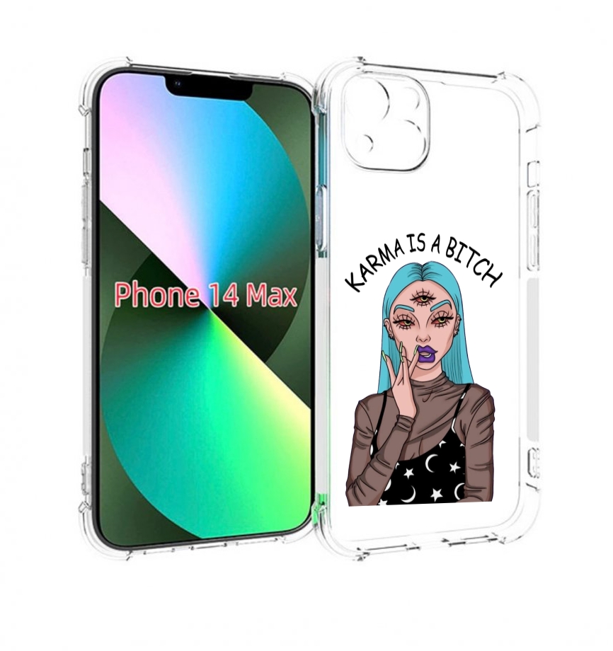 

Чехол MyPads плохая-карма женский для iPhone 14 Plus (6.7), Прозрачный, Tocco