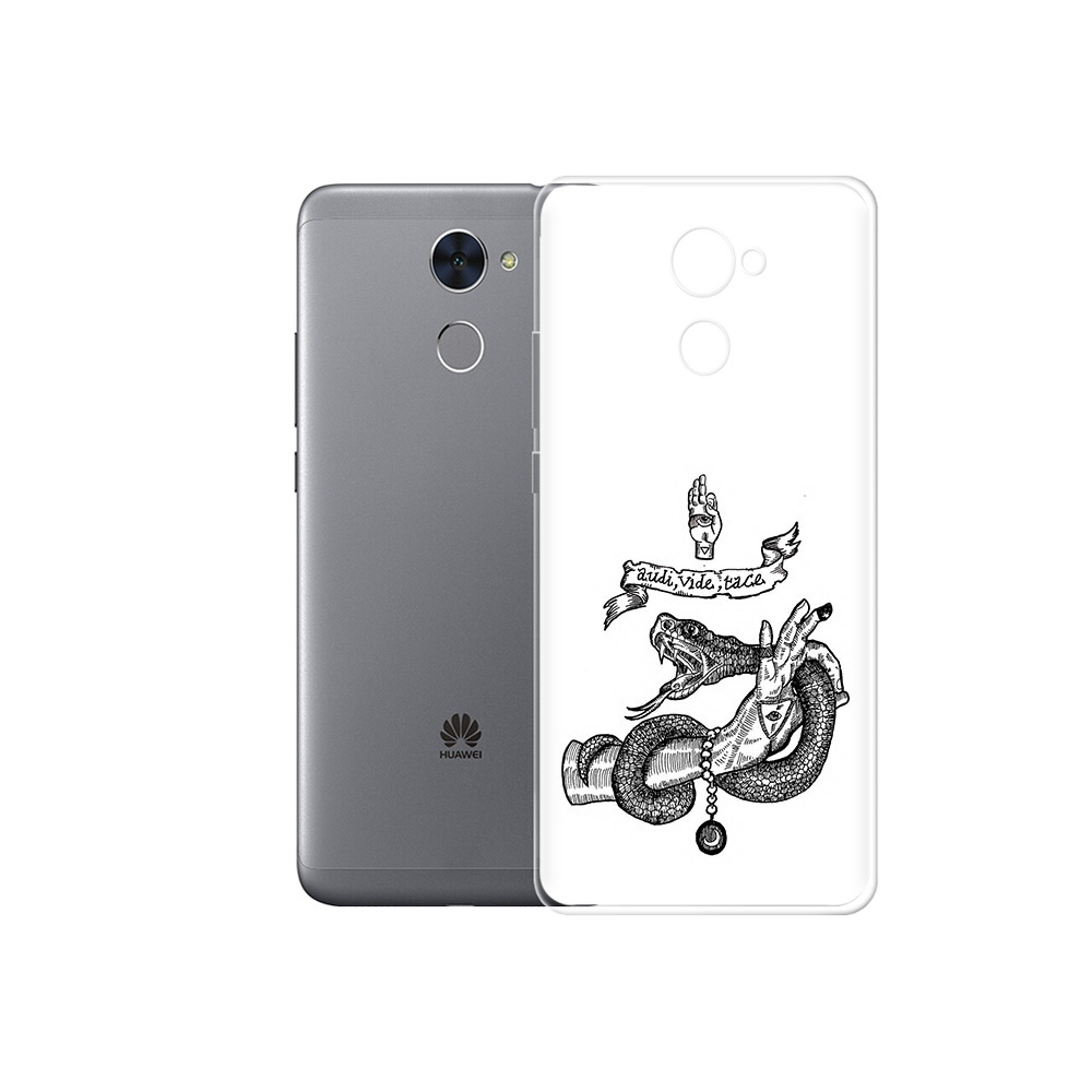 

Чехол MyPads Tocco для Huawei Enjoy 7 Plus змея на руке рисунок (PT74186.70.366), Прозрачный, Tocco