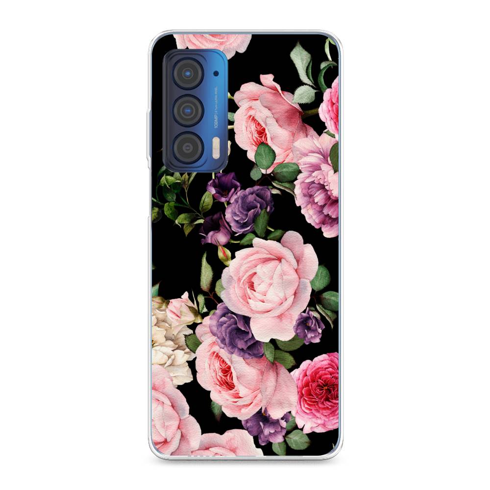 

Чехол Awog на Motorola Edge (2021) "Пионы на черном", Разноцветный, 242950-8