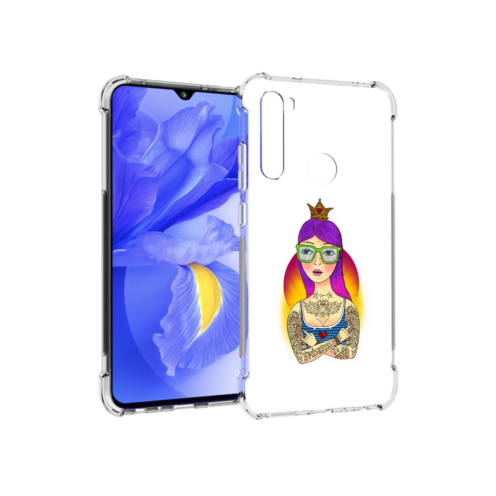 

Чехол MyPads Tocco для Xiaomi Redmi Note 8T девушка в татуировках с короной, Прозрачный, Tocco