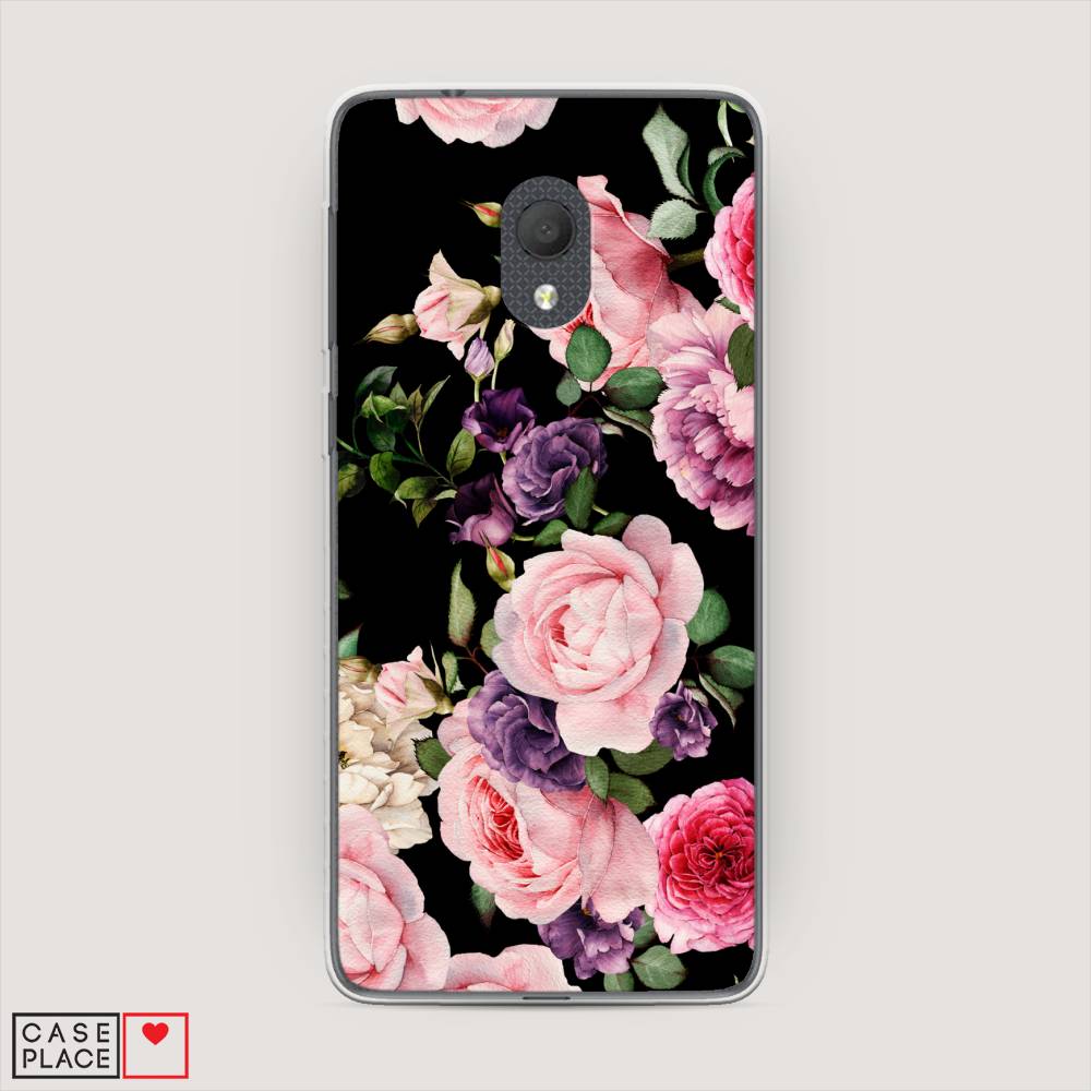 

Чехол Awog на Alcatel 1C 5003D (2019) / Алкатель 1C 5003D (2019) "Пионы на черном", 170650-8