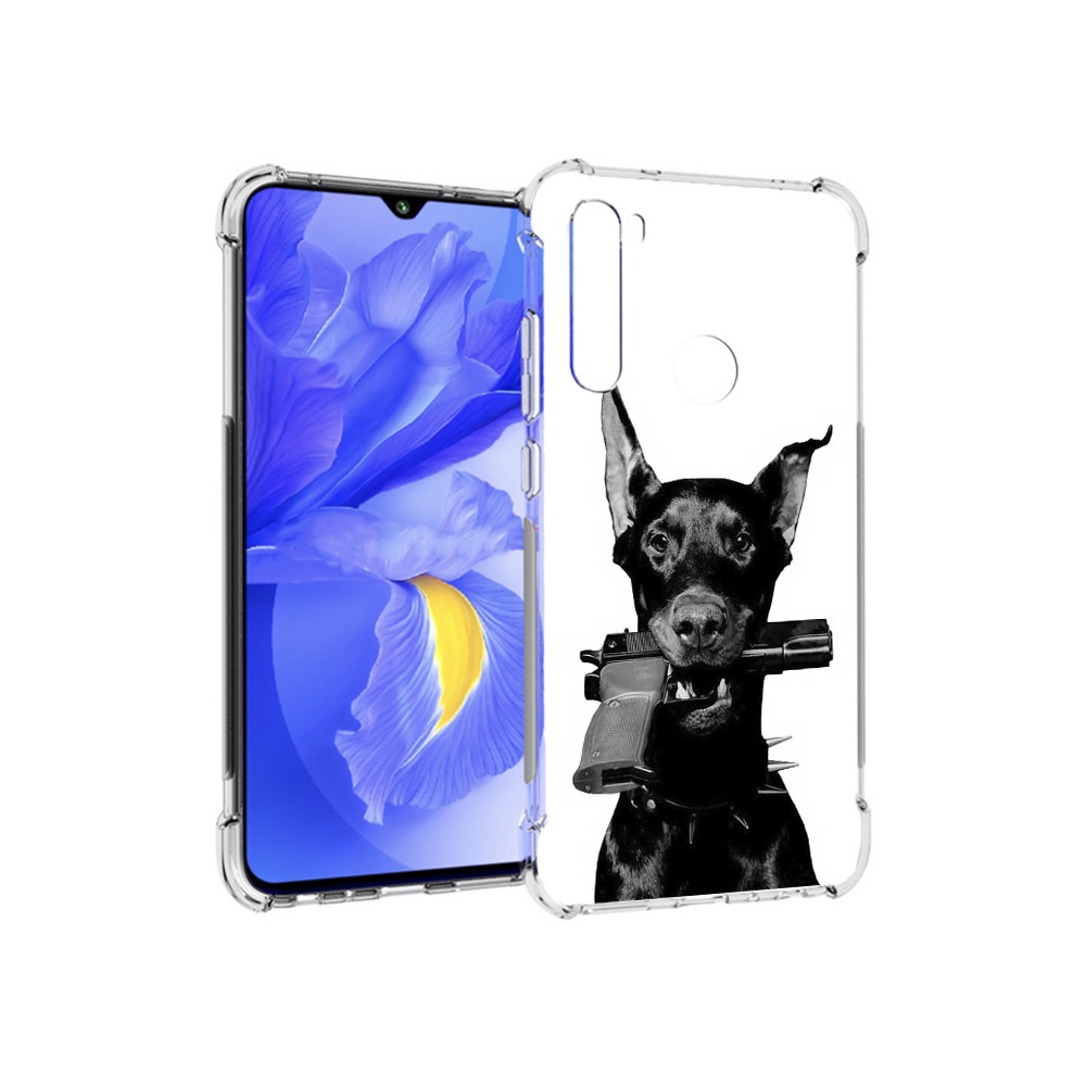

Чехол MyPads Tocco для Xiaomi Redmi Note 8T доберман с пистолетом (PT140720.278.331), Прозрачный, Tocco
