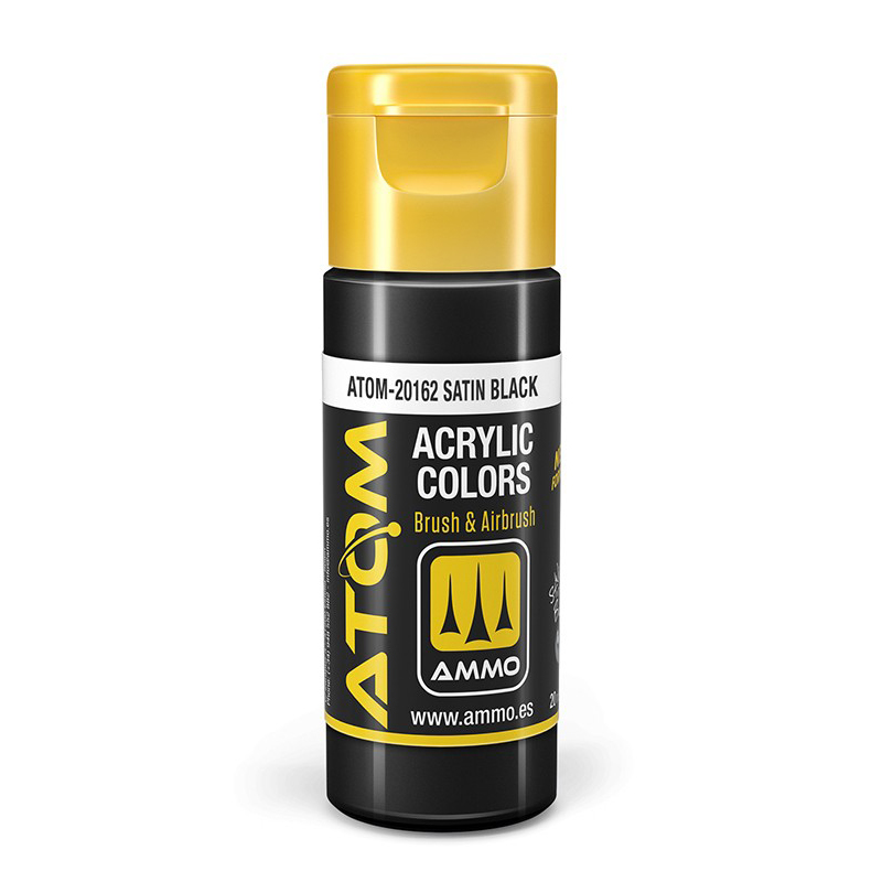 

Акриловая краска Ammo Mig Atom Color Сатиновый чёрный Satin Black ATOM20162