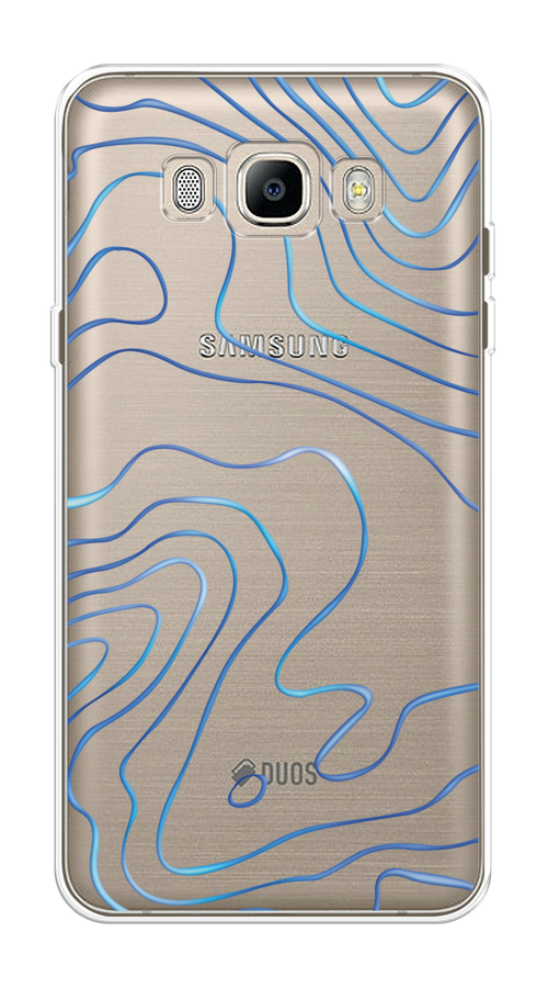 

Чехол на Samsung Galaxy J5 2016 "Blue lines", Прозрачный;синий, 22750-1