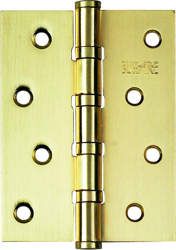 фото Петля дверная bussare с четырьмя подшипниками, b020-c 100x75x2.5-4bb-1sg золото матовое