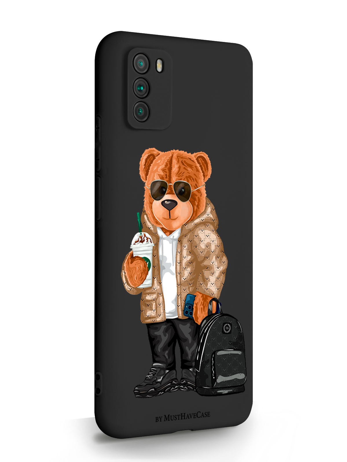 фото Чехол musthavecase для poco m3 tony style в очках черный