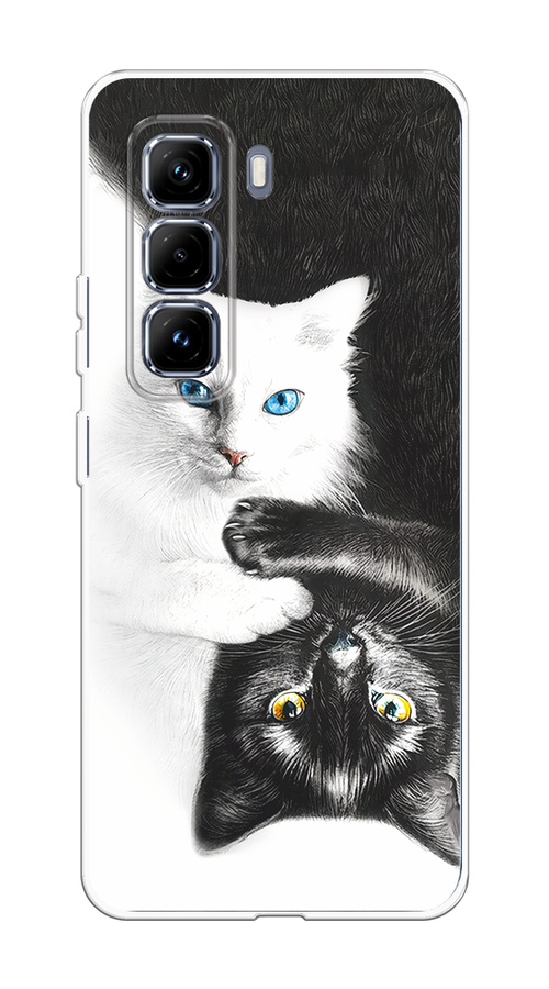 

Чехол на Infinix Hot 50 Pro Plus "Коты Инь-Янь", Черный;белый;голубой, 3107050-1
