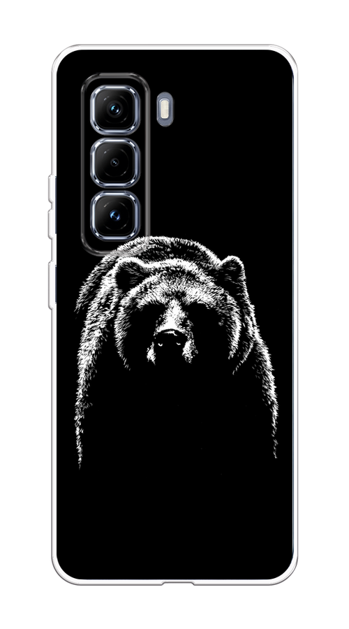 

Чехол на Infinix Hot 50 Pro Plus "Медведь в ночи", Белый;черный, 3107050-1