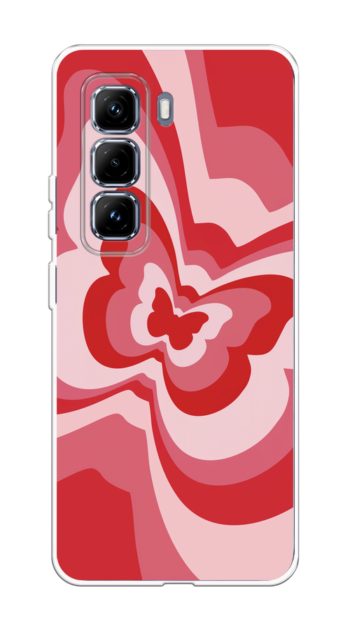 

Чехол на Infinix Hot 50 Pro Plus "Бабочка в стиле хиппи", Красный;розовый, 3107050-1