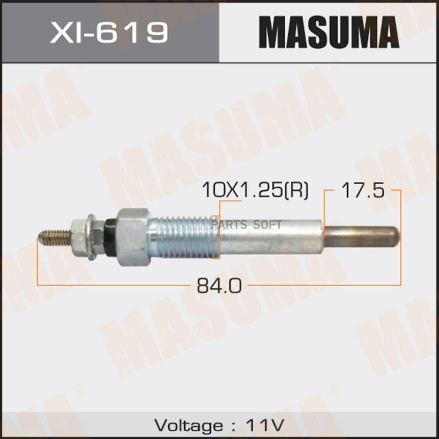 Свеча накаливания MASUMA PI- 59 /4JG2 (1/10/100)