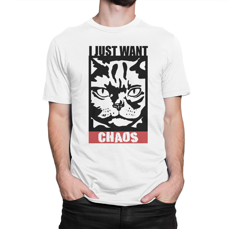 

Футболка мужская Dream Shirts Кот - I Just Want Chaos 9899093222 белая XL, Кот - I Just Want Chaos 9899093222