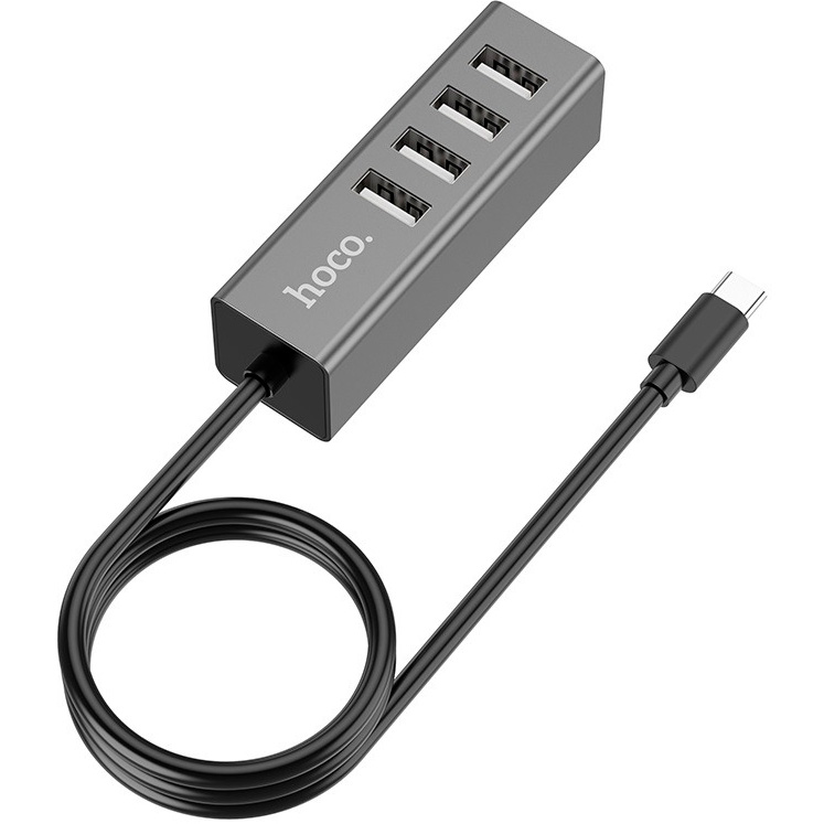 

Хаб Hoco HB1 Type-C to 4xUSB - Metal Gray