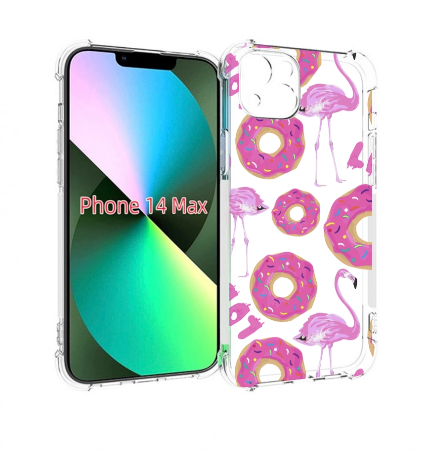 

Чехол MyPads пончики-фламинго для iPhone 14 Plus (6.7), Прозрачный, Tocco