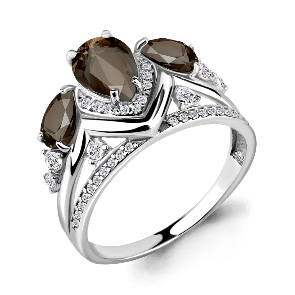 

Кольцо из серебра с кварцем р. , Aquamarine 6906301А_925_р, 6906301А_925_р