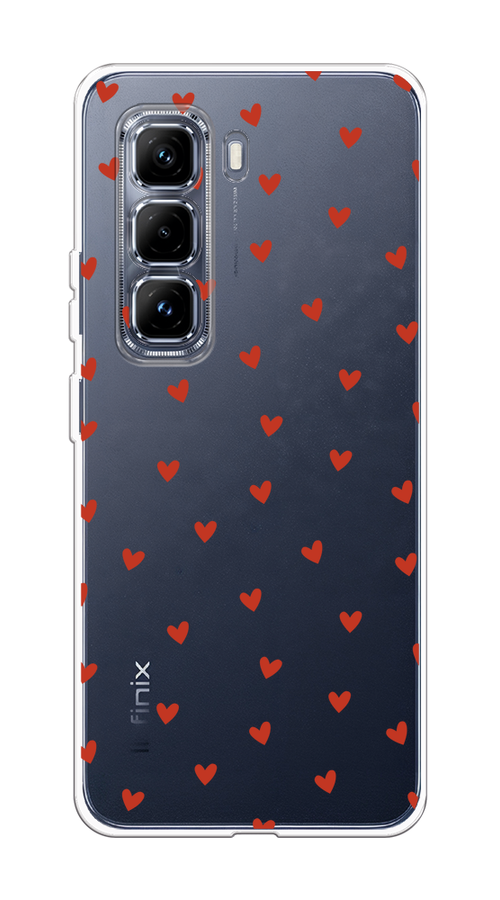 

Чехол на Infinix Hot 50 Pro Plus "Red hearts", Красный;прозрачный, 3107050-1