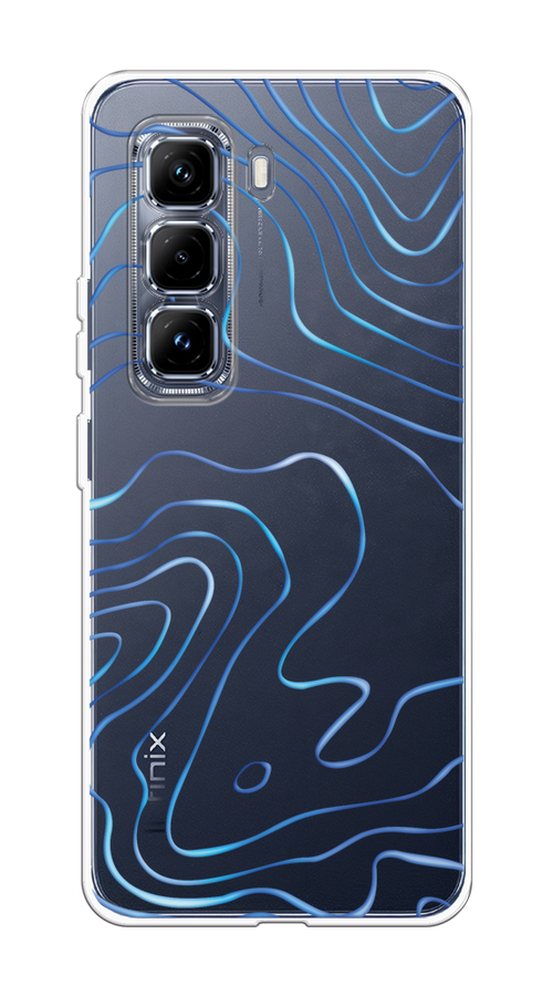 

Чехол на Infinix Hot 50 Pro Plus "Blue lines", Прозрачный;синий, 3107050-1