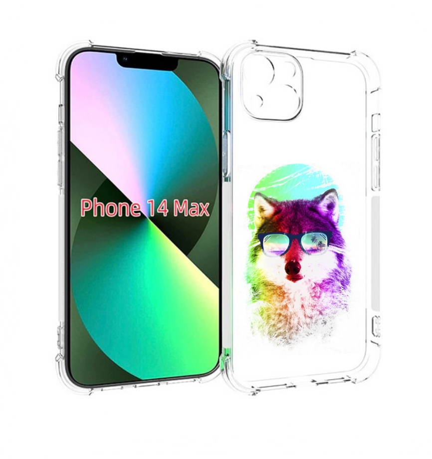 

Чехол MyPads радужный волк детский для iPhone 14 Plus (6.7), Прозрачный, Tocco