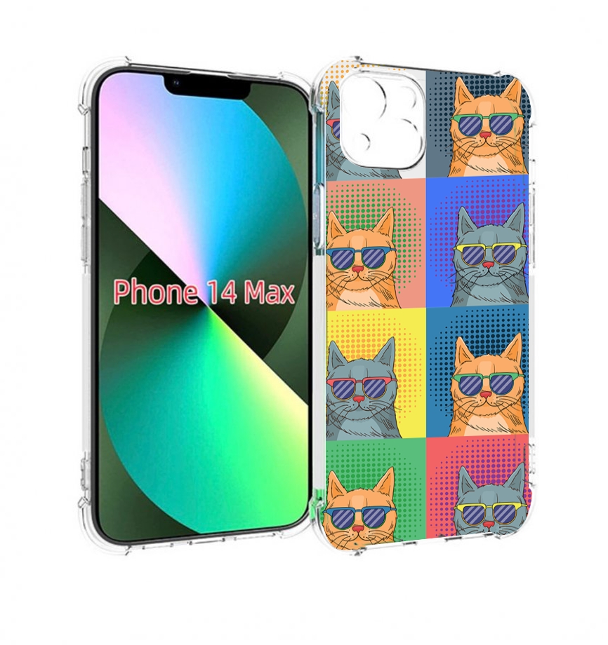 

Чехол MyPads разноцветные-коты для iPhone 14 Plus (6.7), Прозрачный, Tocco
