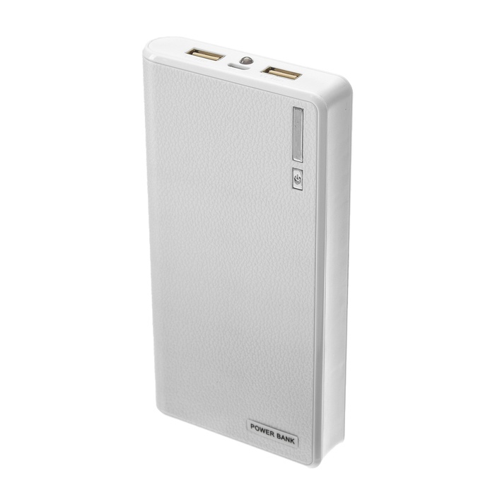 Luazon Home PB-01, 7200 мАч, 2 usb-порта, 1 А, 2.1 А, фонарик, белый