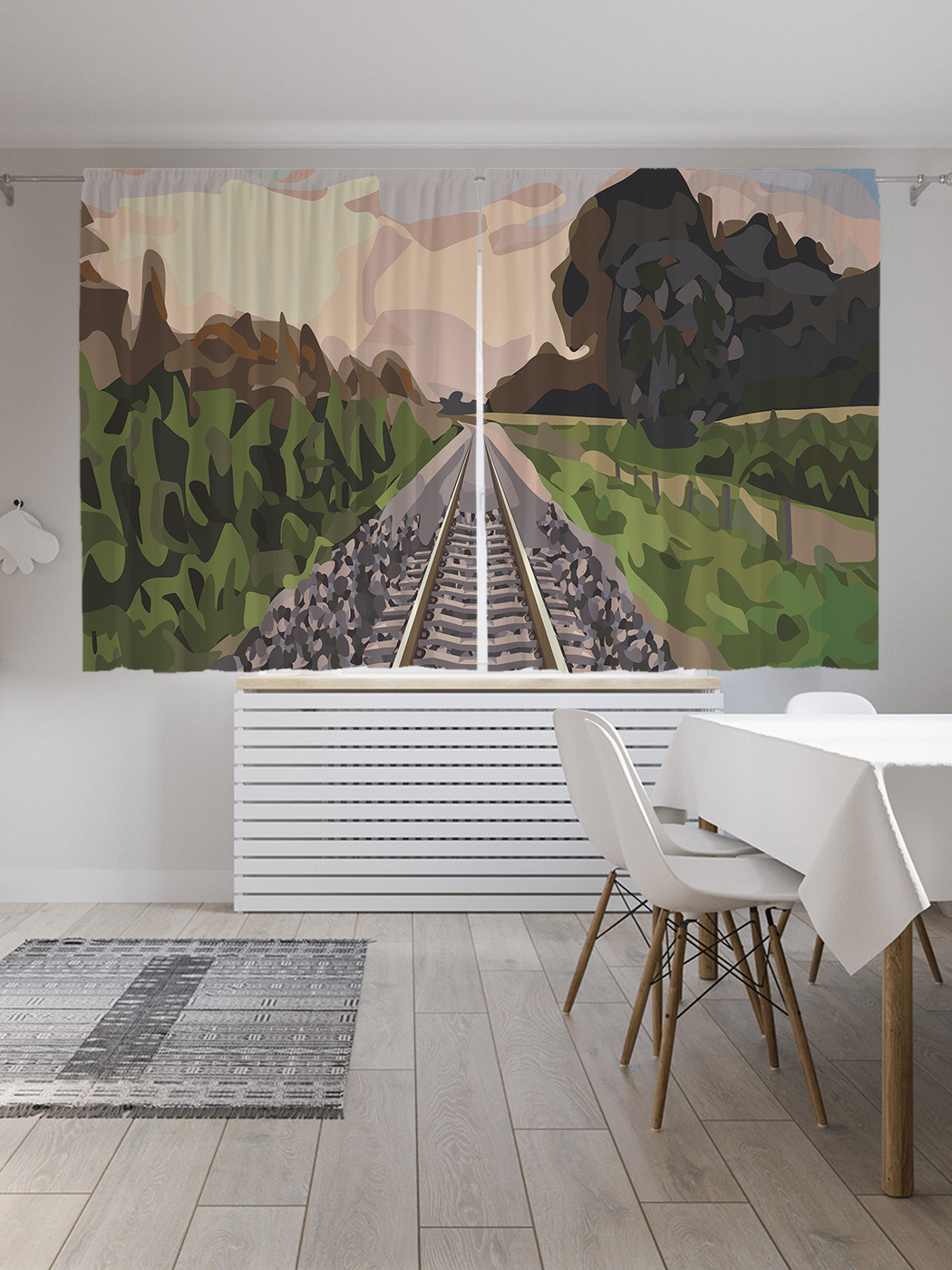 

Шторы JoyArty с фотопечатью "Железнодорожный сельский путь" из сатена, 290х180 см, Железнодорожный сельский путь