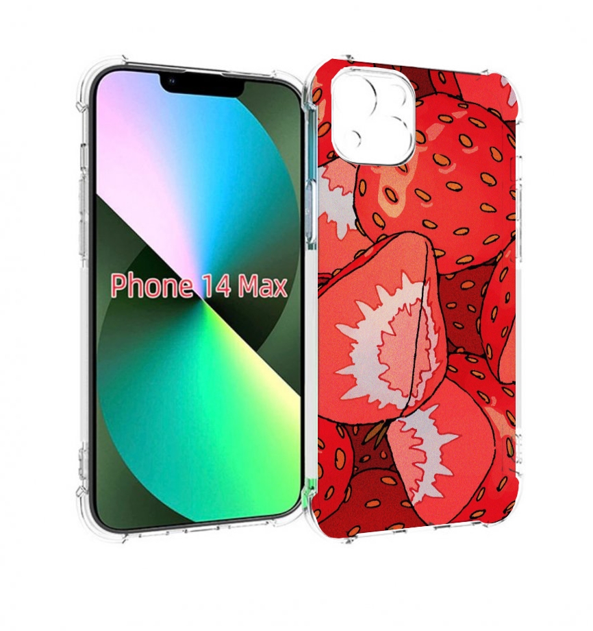 

Чехол MyPads рисованная-клубника для iPhone 14 Plus (6.7), Прозрачный, Tocco