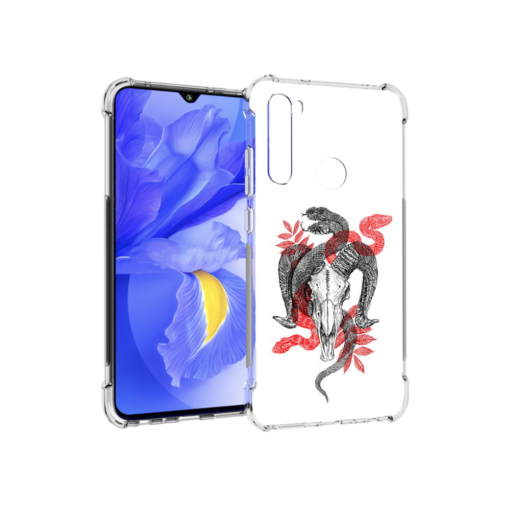 

Чехол MyPads Tocco для Xiaomi Redmi Note 8T змея в черепе рисунок (PT140720.278.365), Прозрачный, Tocco