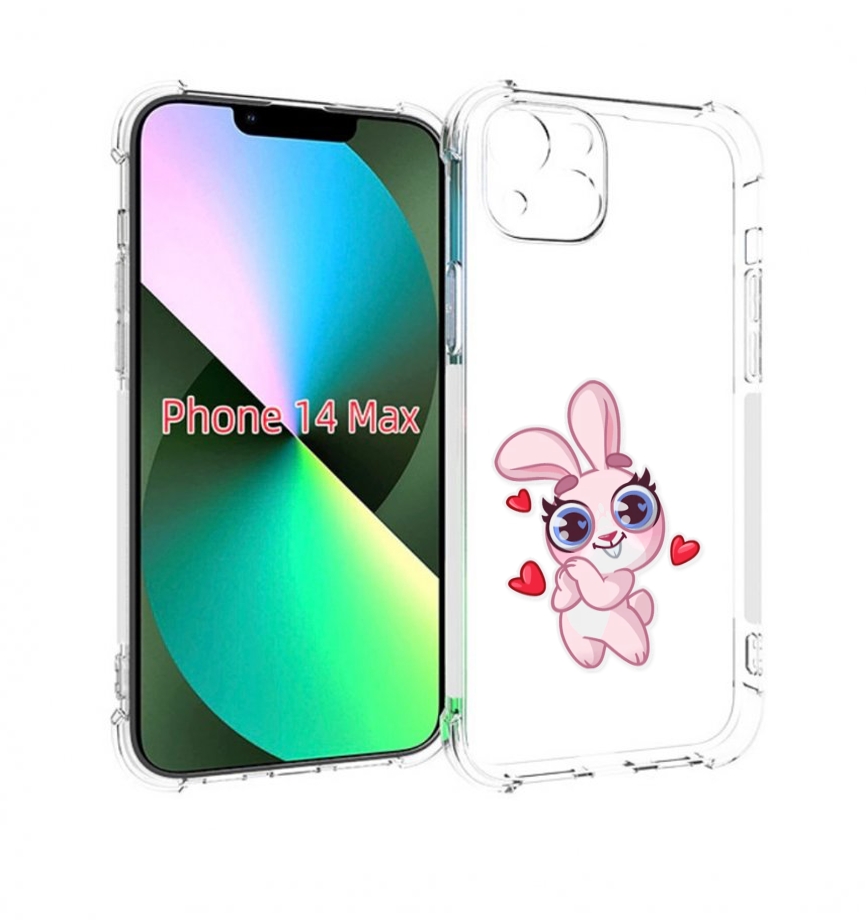 

Чехол MyPads розовый-зайченок для iPhone 14 Plus (6.7), Прозрачный, Tocco