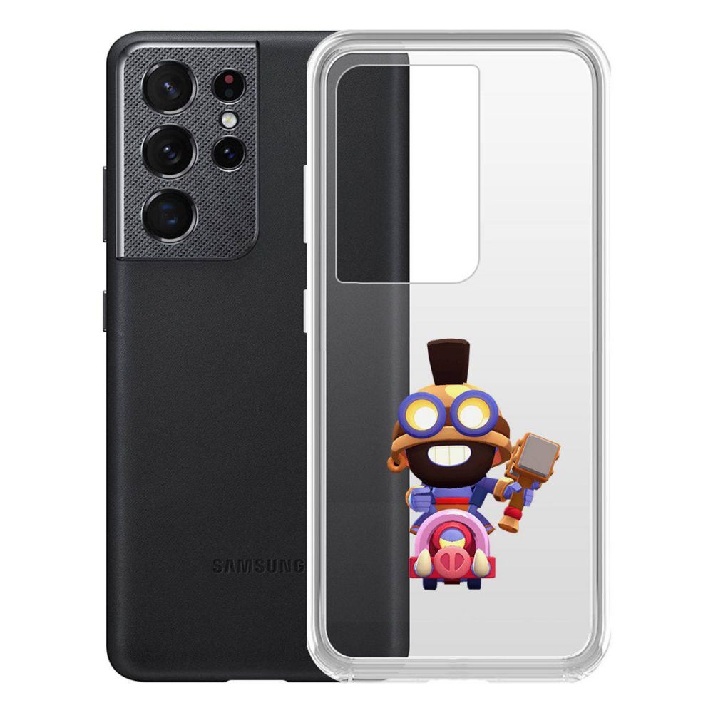 

Чехол-накладка Brawl Stars-Карл Всадник на кабане для Samsung Galaxy S21 Ultra (G998)