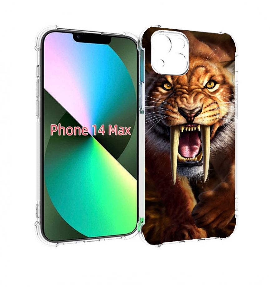 

Чехол MyPads саблезубый злой тигр для iPhone 14 Plus (6.7), Прозрачный, Tocco
