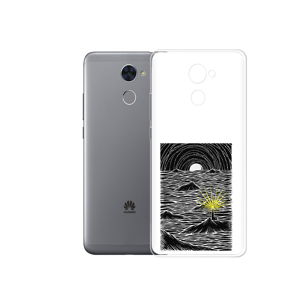 

Чехол MyPads Tocco для Huawei Enjoy 7 Plus маяк в черно белом море (PT74186.70.460), Прозрачный, Tocco