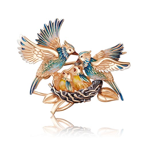 

Брошь из золота PLATINA jewelry 04-0210-00-000-1110-59, эмаль, 04-0210-00-000-1110-59