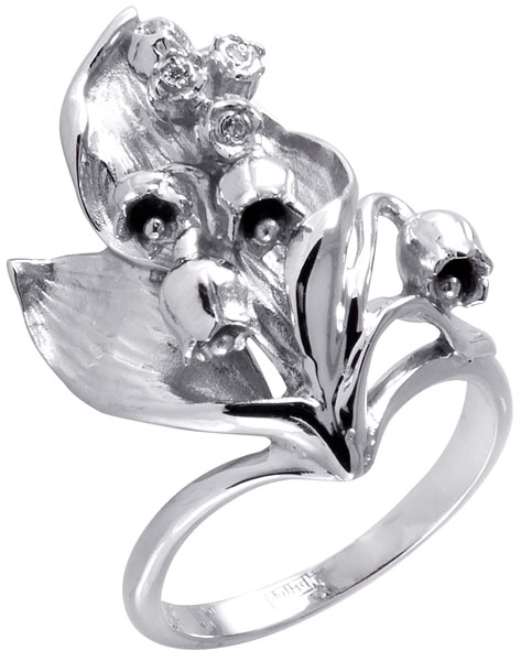 Кольцо из серебра с фианитом Swarovski р. 18 Альдзена K-15048