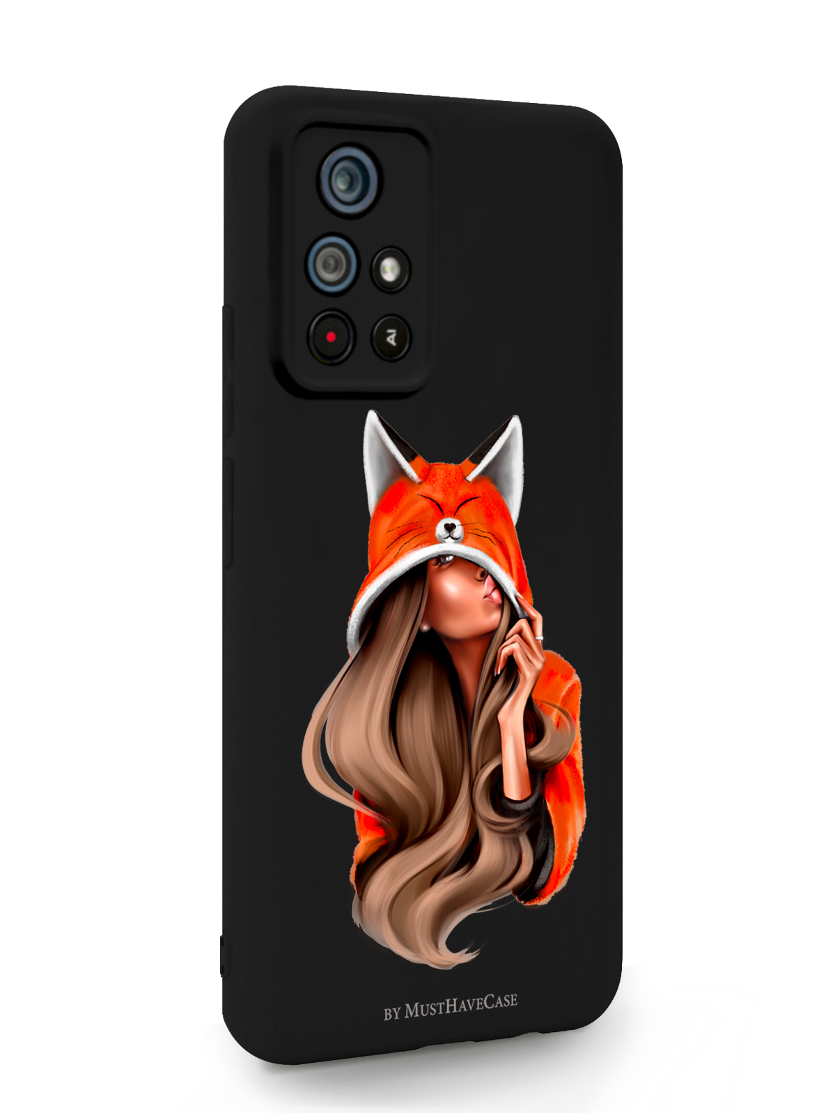 фото Чехол musthavecase для poco m4 pro 5g лисичка черный