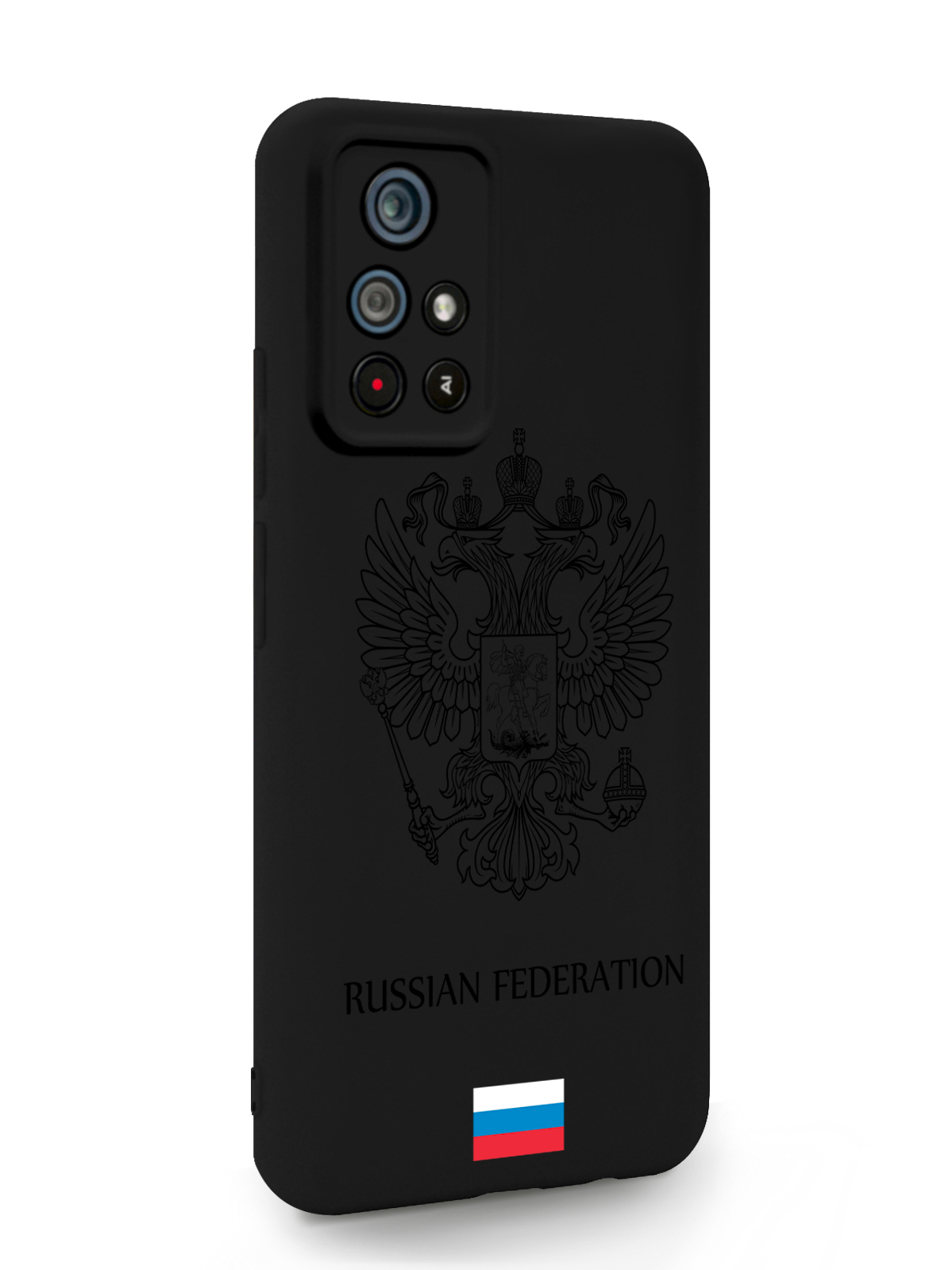 фото Чехол musthavecase для poco m4 pro черный лаковый герб россия черный