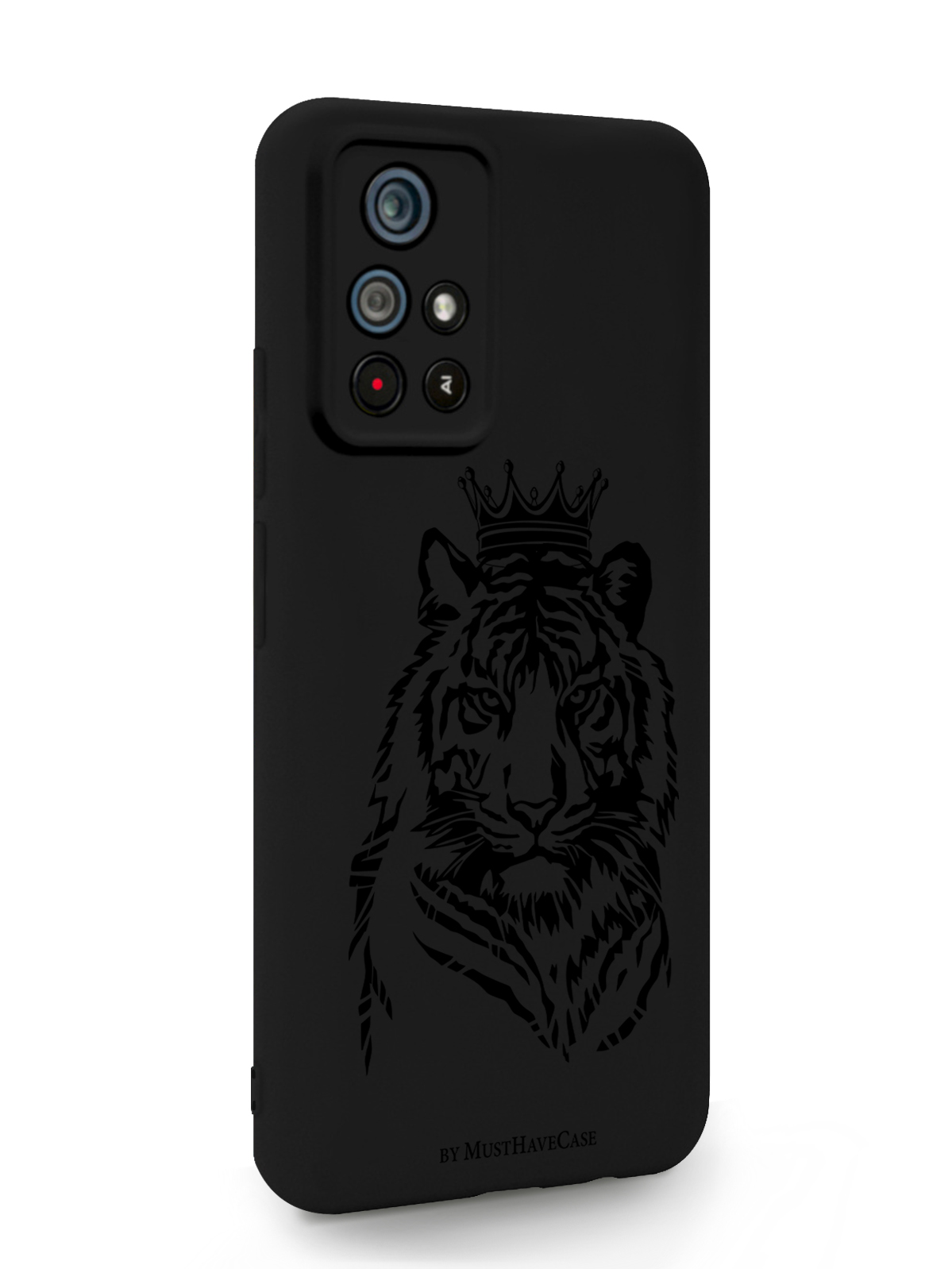 фото Чехол musthavecase для poco m4 pro тигр с короной черный