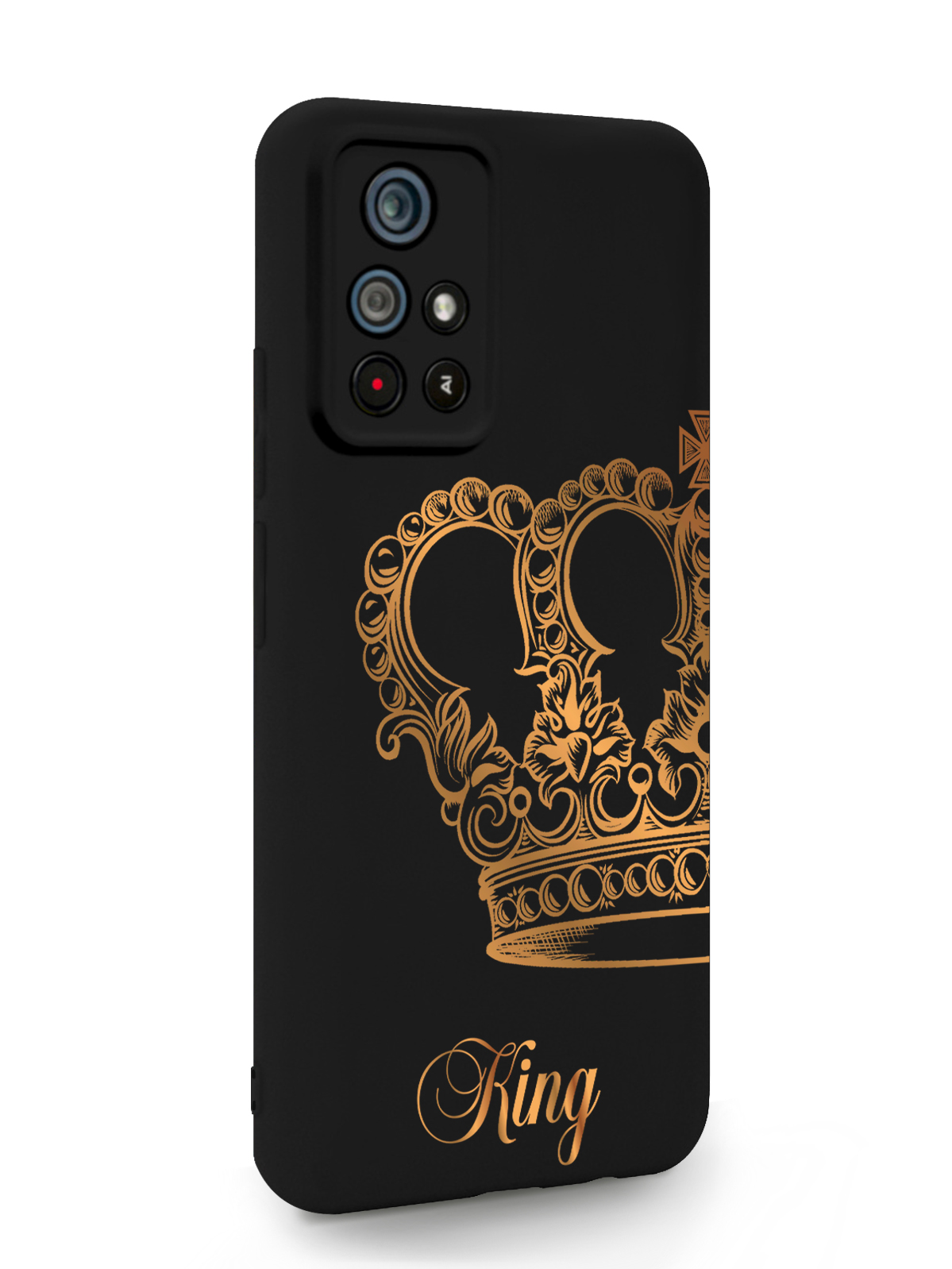 фото Чехол musthavecase для poco m4 pro парный чехол корона king черный