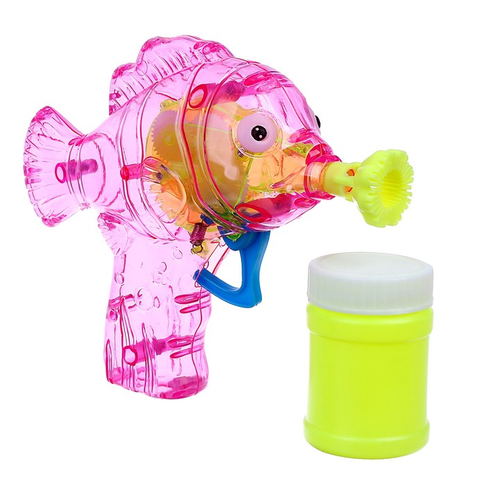 Мыльные пузыри Рыбка-пистолет со светом, 50 мл, цвета МИКС