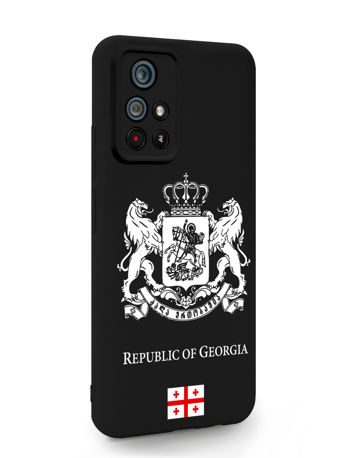 фото Чехол signumcase для poco m4 pro белый герб грузии черный