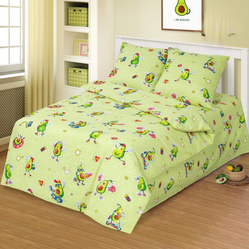 фото Комплект детского постельного белья артпостелька 1,5 сп. бязь крутышки цв.зеленый