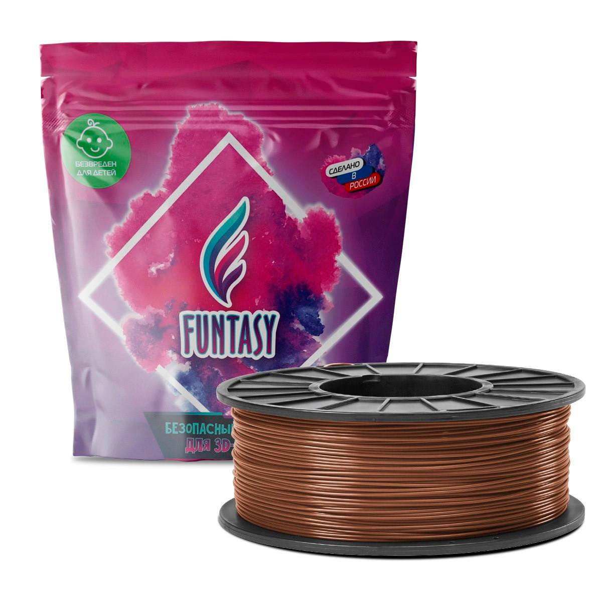 

Пластик в катушке Funtasy (ABS,1.75 мм,1 кг), цвет Коричневый, ABS-1KG