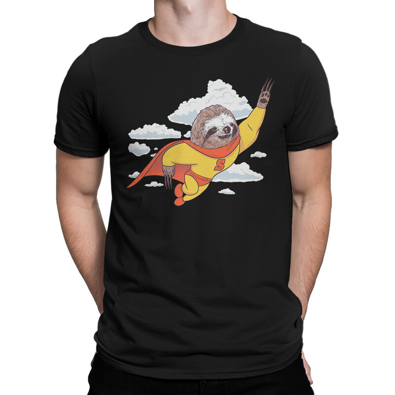 

Футболка мужская Dream Shirts Ленивец Супермен 9899103222 черная S, Ленивец Супермен 9899103222