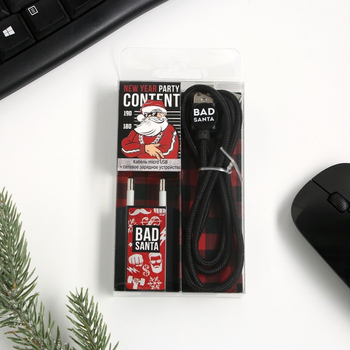 фото Кабель like me pb-01, с кабелем micro usb, bad santa